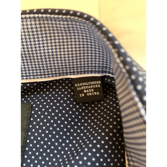 WRK Work Rest Karma Button Down 4 Way Stretch, Men's Sz 17 Blue Polka Dot - Picture 3 of 12